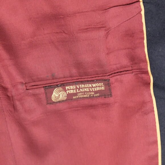 Chaps Ralph Lauren Blazer Mens 42L Tall Navy Blue Gold Button Vented Vintage - Picture 13 of 16